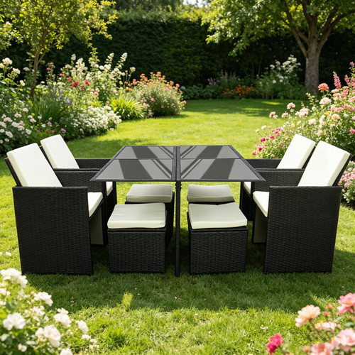 Rattan garden furniture set - rattan,