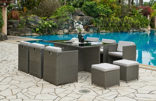 Rattan garden furniture cube - rattan,