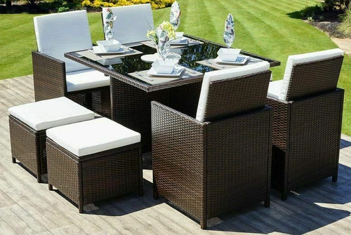 Rattan garden furniture cube - rattan,