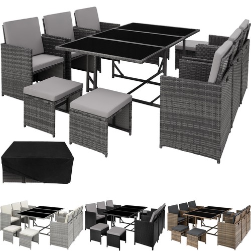 Xxl rattan garden dining set - garden,