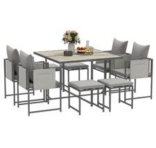 9 Piece Garden Dining Set Cube