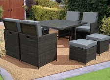 8 Seat Rattan Cube Set Outdoor